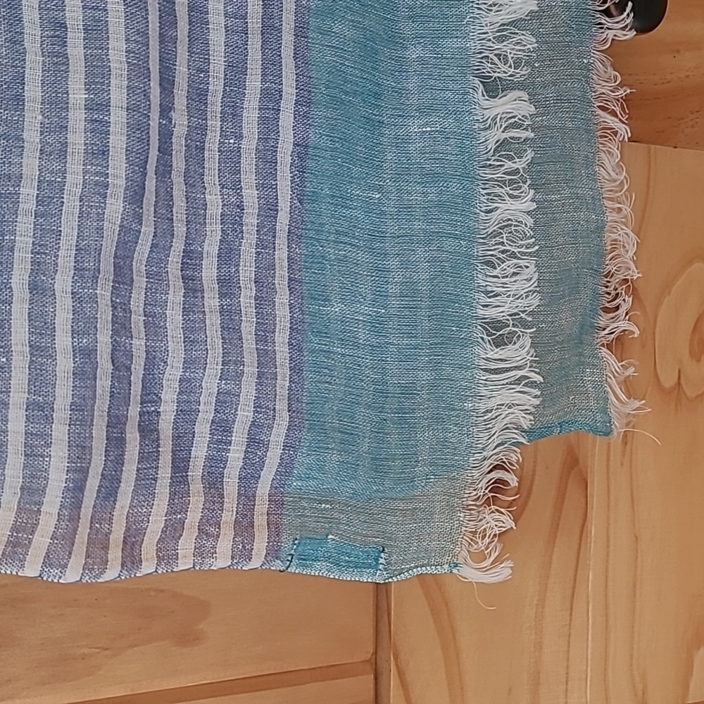 FRAAS Summer Beach Stripe Linen Cotton Blend Scarf - Picture 2 of 6
